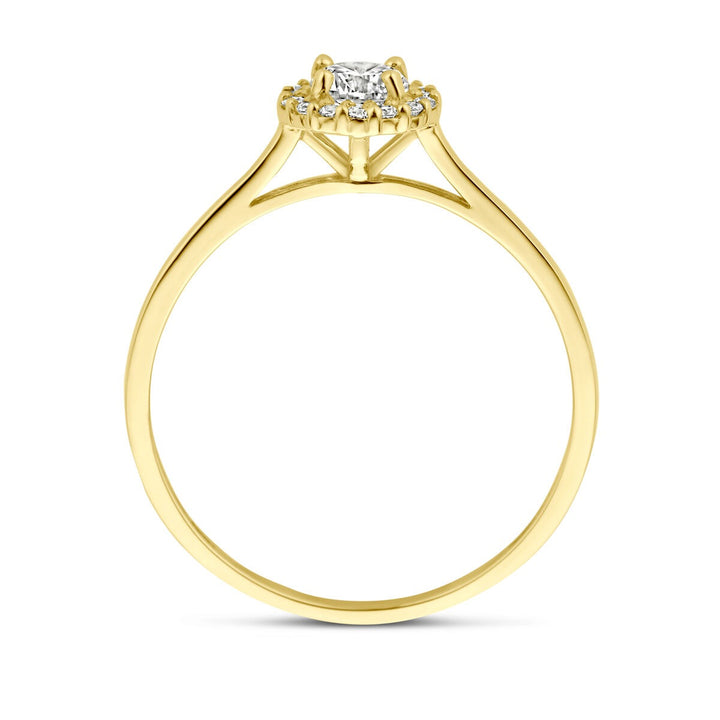 14k Geelgouden Damesring met Zirkonia – Entouragezetting
