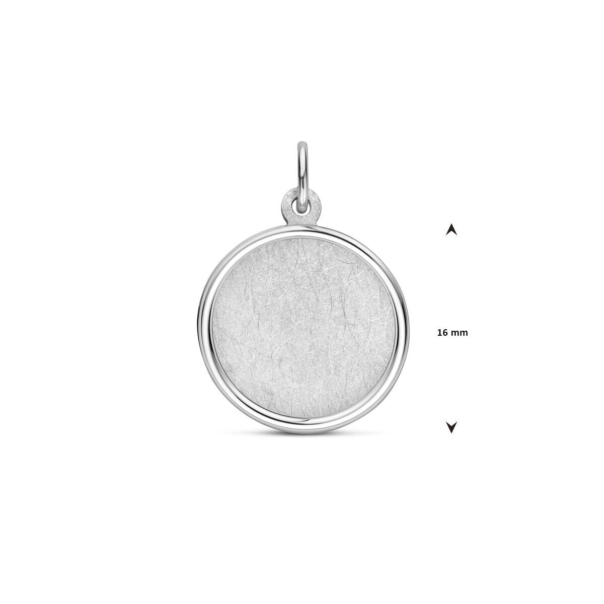 Pendentif en argent – rhodié 925 argent avec effet givré et poli