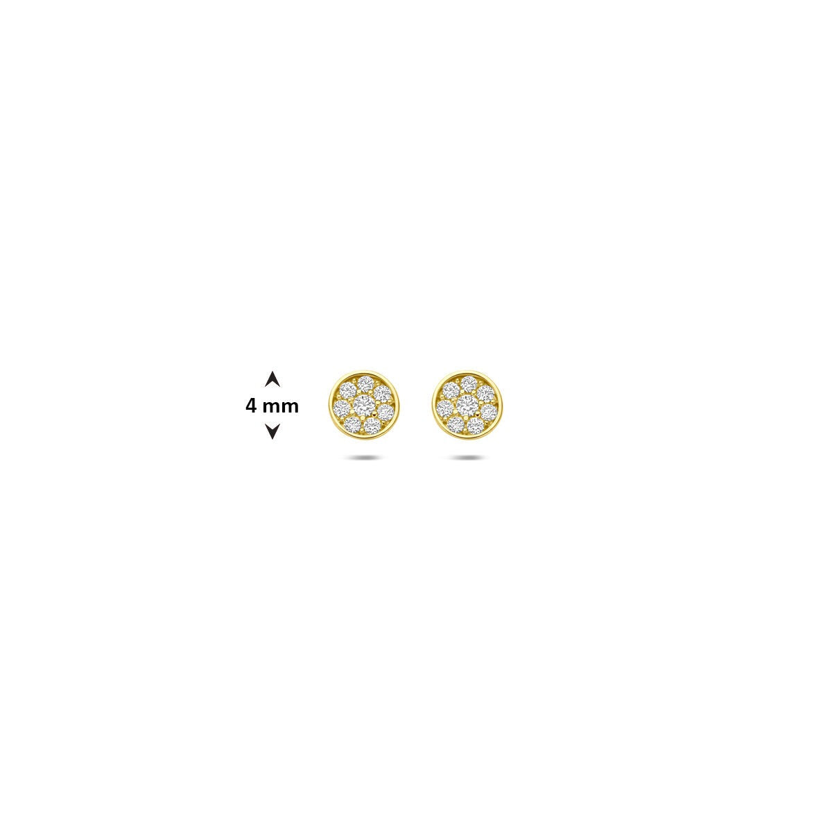 Puces d'oreilles en or avec zircone – 14k, sertissage pavé