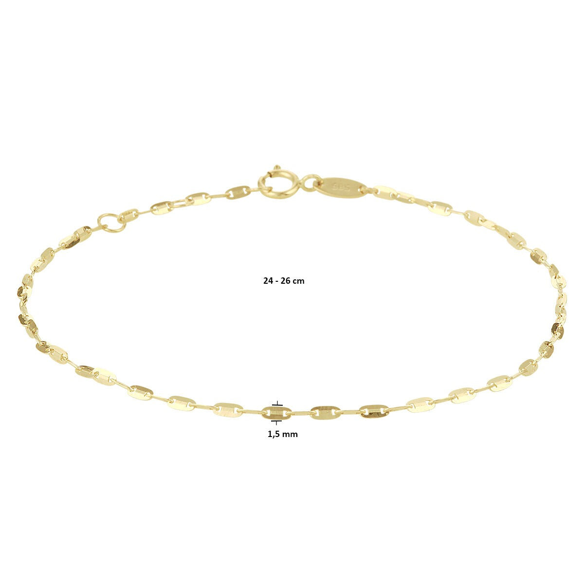 Bracelet de cheville pour femme – 14k or jaune