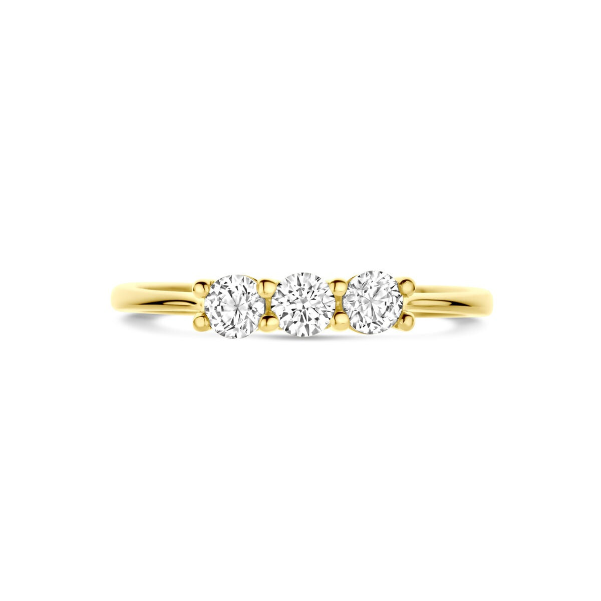 Bague pour femme en or jaune avec zircone – 14k or jaune