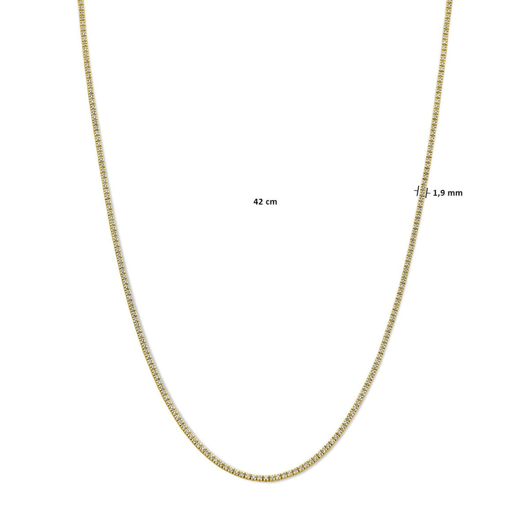 14k geelgouden tenniscollier met diamanten – 2.00ct