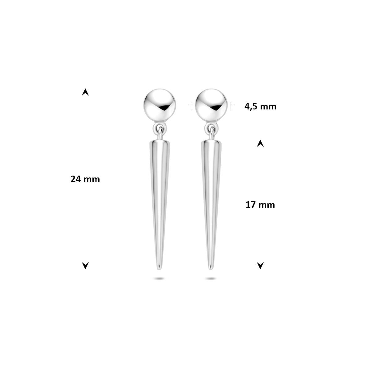 Boucles d'oreilles en argent rhodié