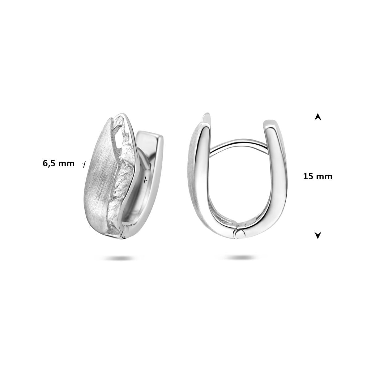 Créoles rhodiées en argent 925 poli/mat