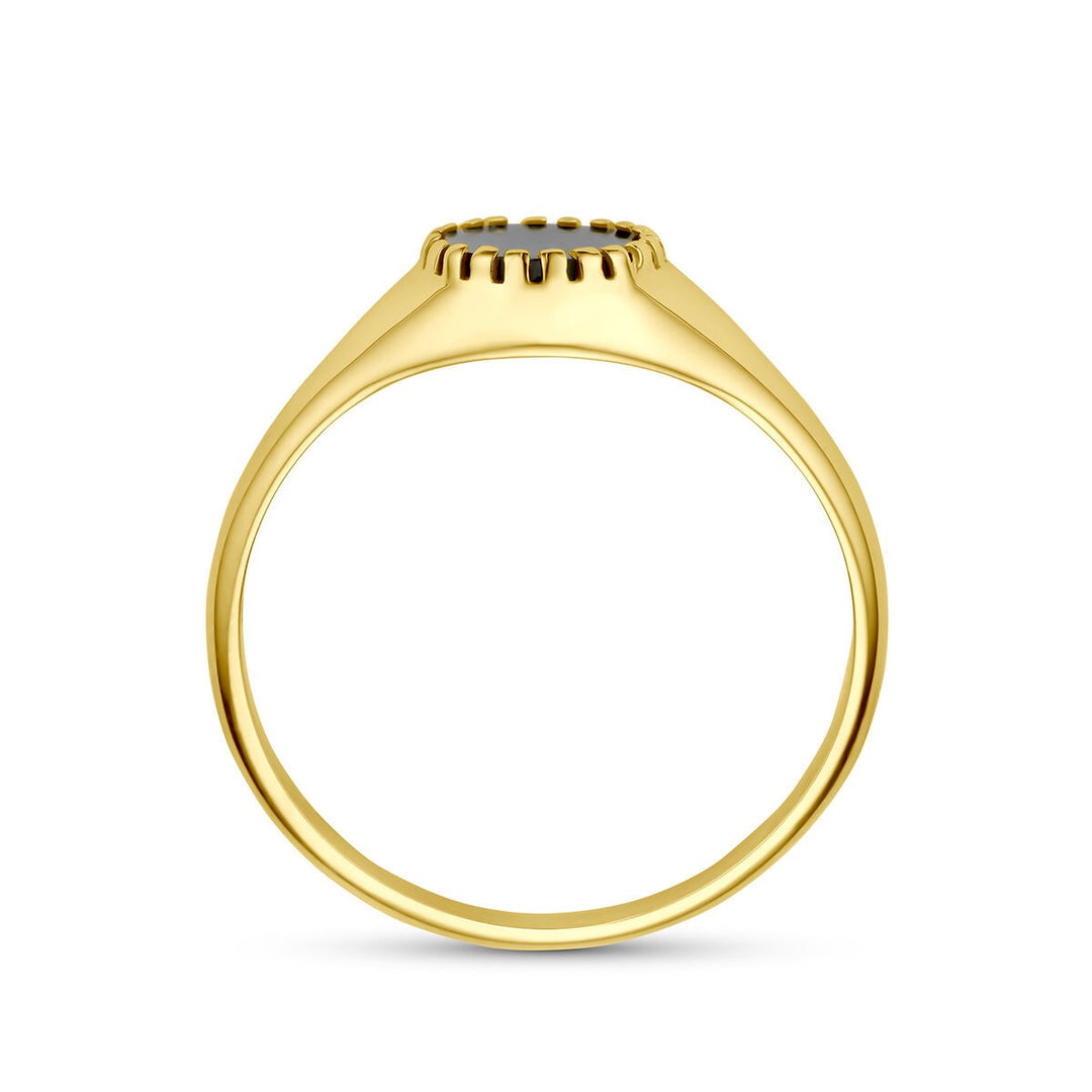 9k Geelgouden ring met onyx