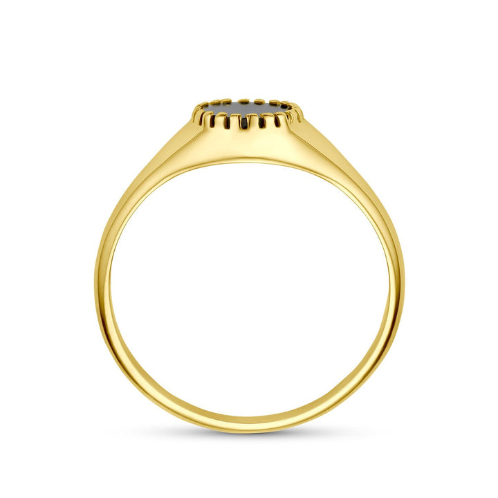9k Geelgouden ring met onyx