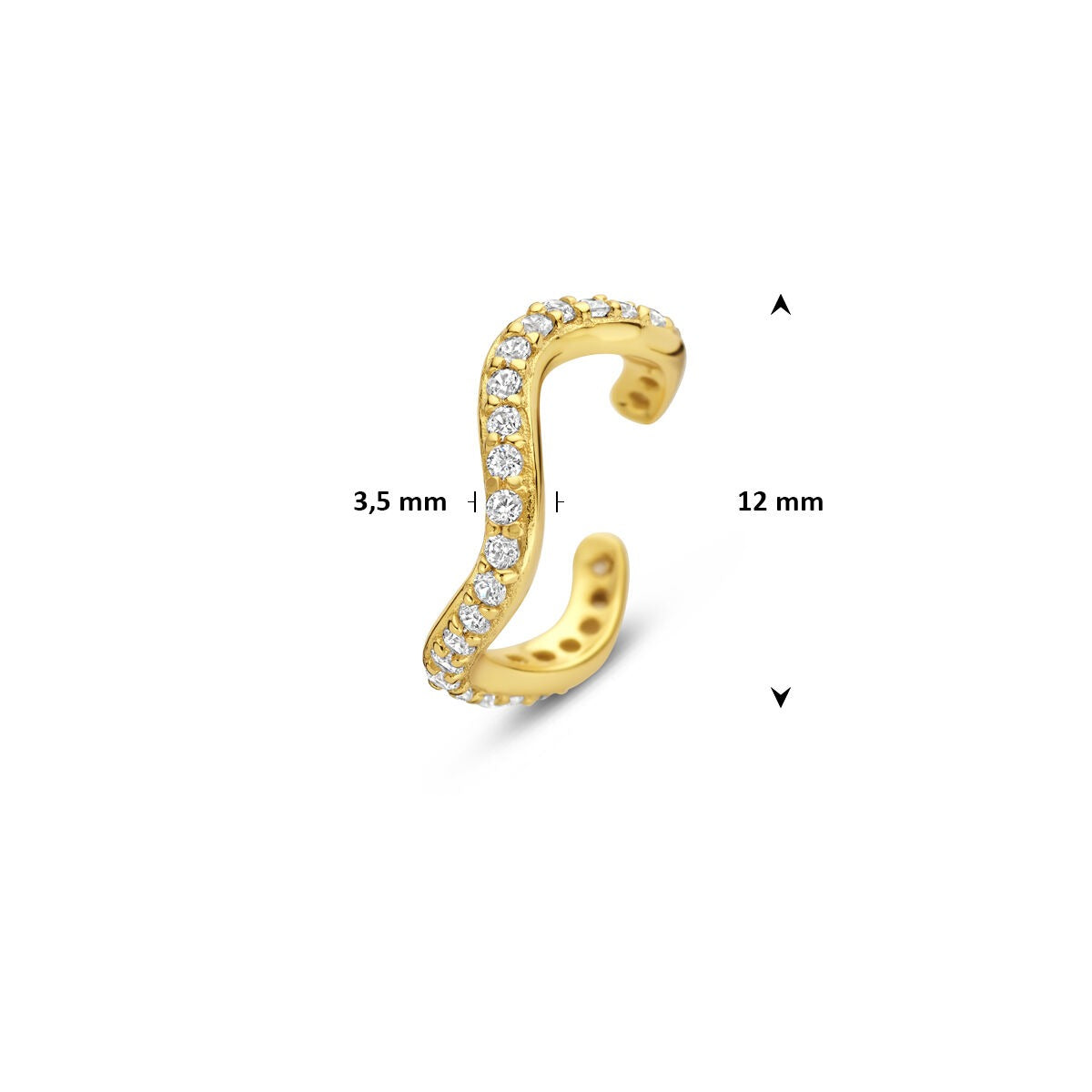 Ear cuff en argent plaqué or avec zircone – éclat subtil sans piercing