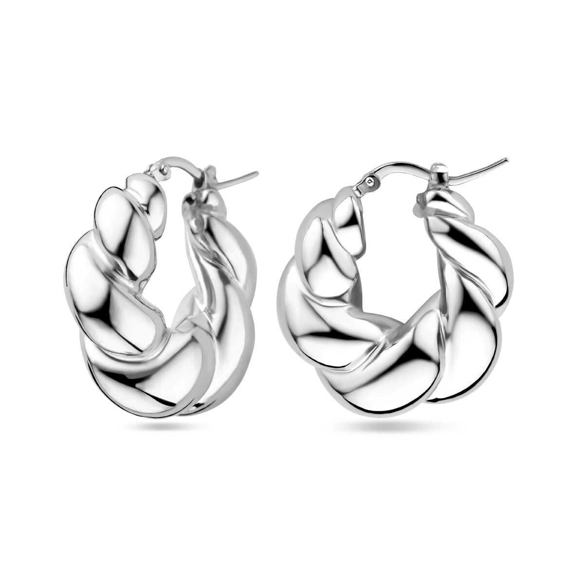 Créoles en argent rhodié torsadées – 27.5x8.5mm