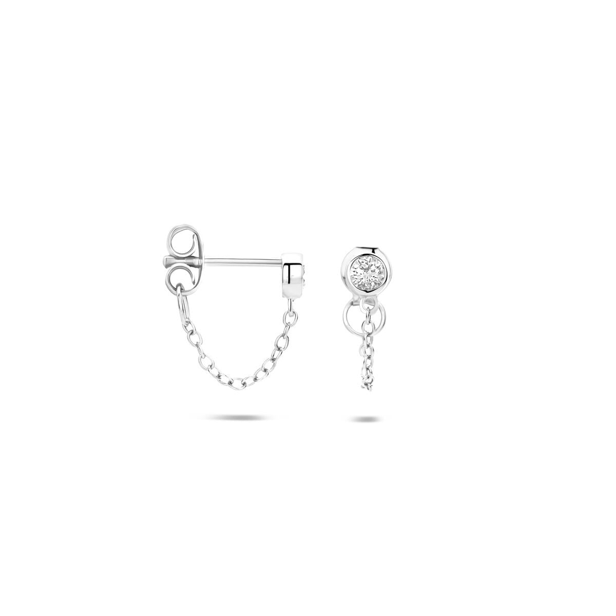 Boucles d'oreilles en argent avec zircone – rhodié argent 925