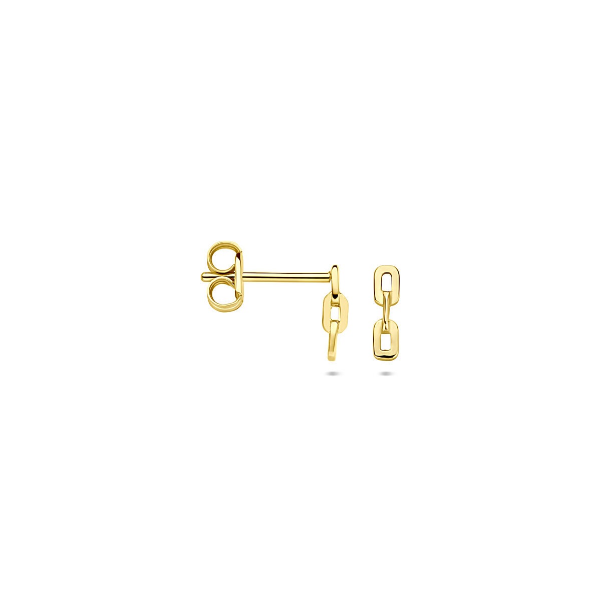Puces d'oreilles en or jaune 14k en forme de barre – 7 x 2 mm