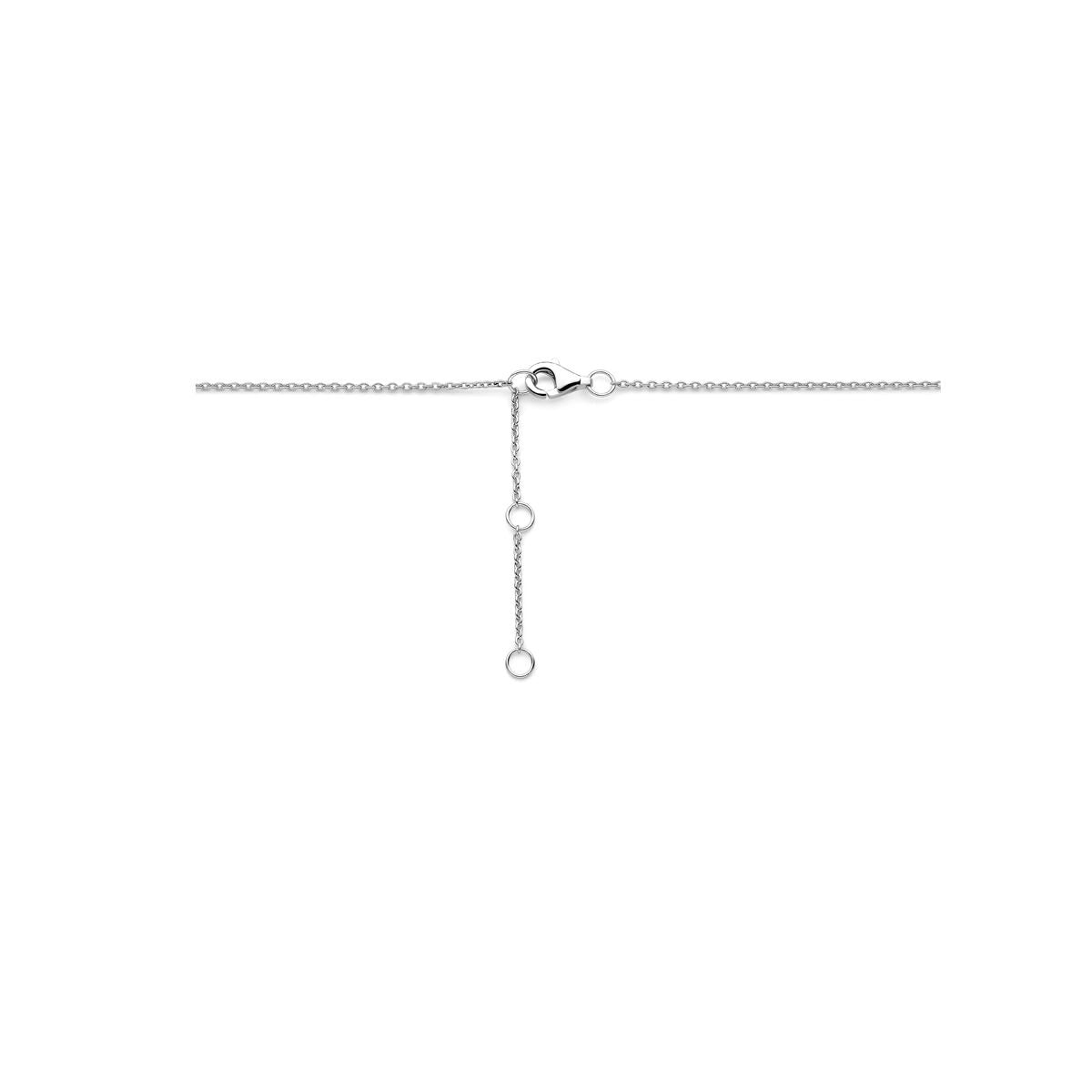 Collier en argent pour femme avec pendentif en zircone en forme de goutte rhodié 41 - 43 - 45 cm