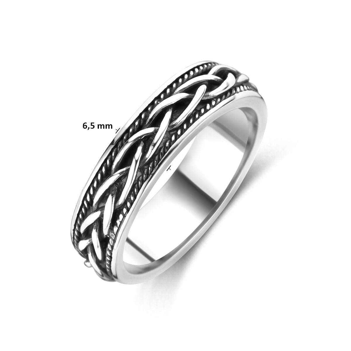 Bague pour homme en argent oxydé - bague en argent 925 subtile avec une allure robuste