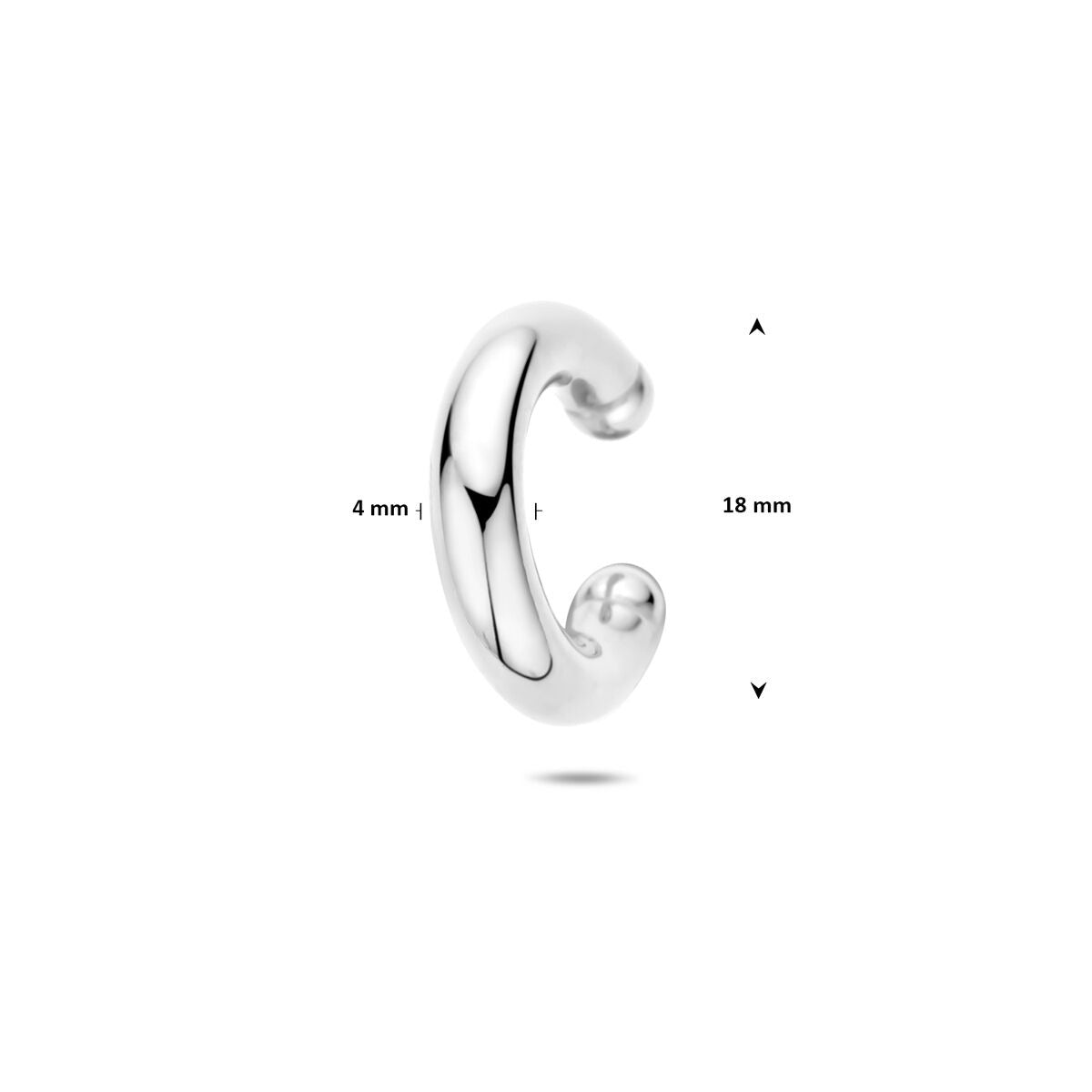 Ear cuff en argent 925 rhodié 18 x 4 mm