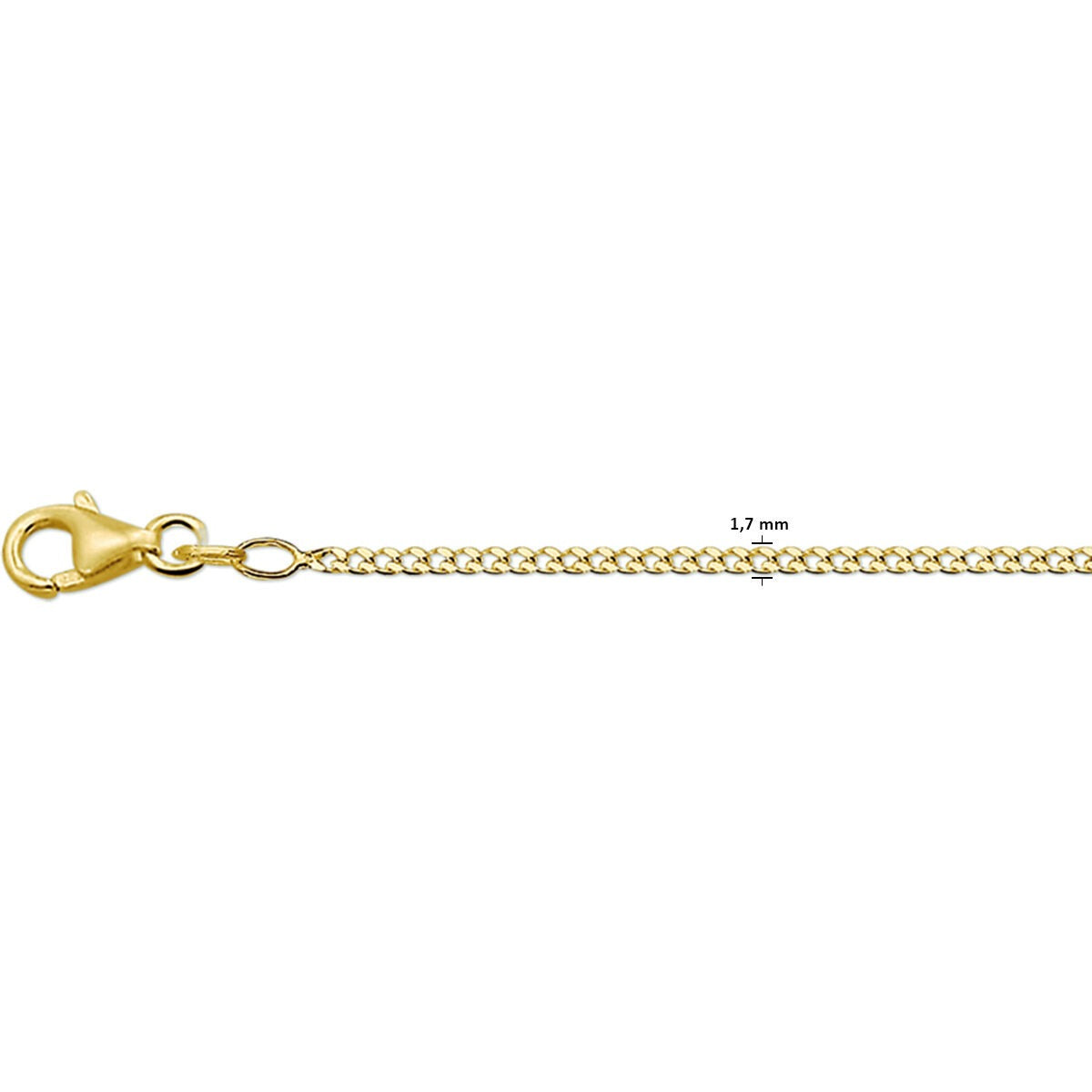 collier gourmette en or jaune 14k unisexe