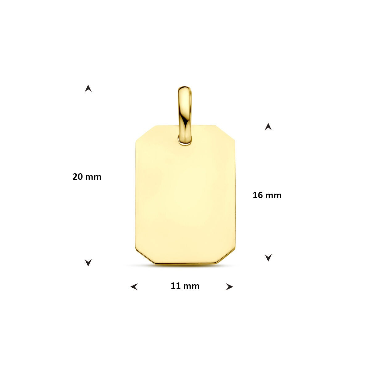 Pendentif à graver en or jaune 9k – 20 mm