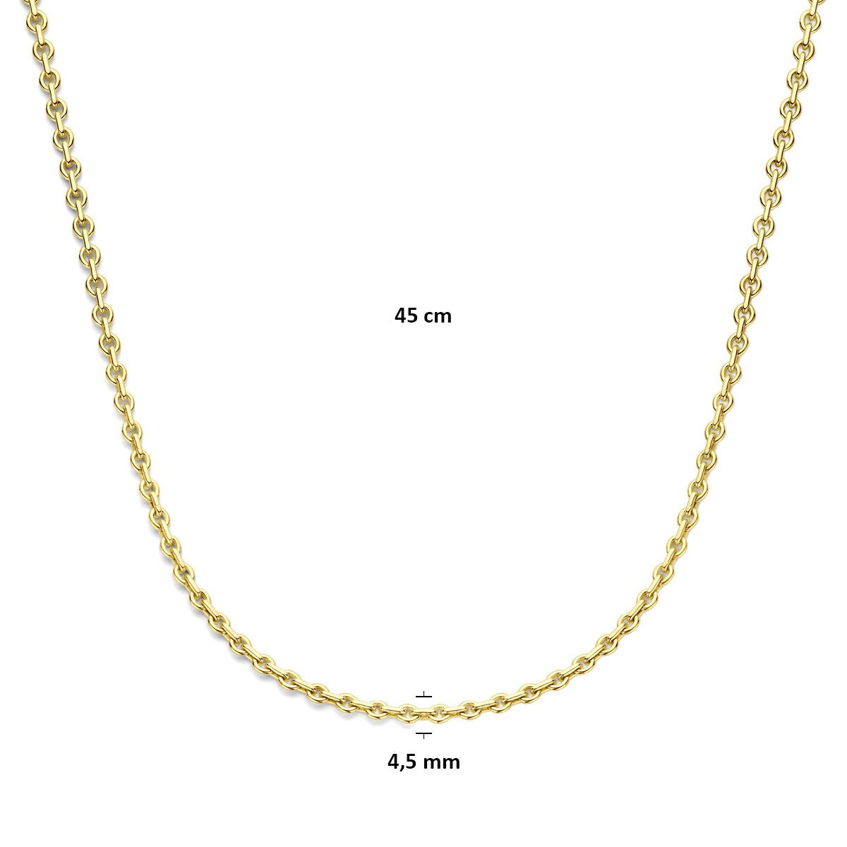 collier en or jaune 14k avec noyau en argent – collier ancre Silgold