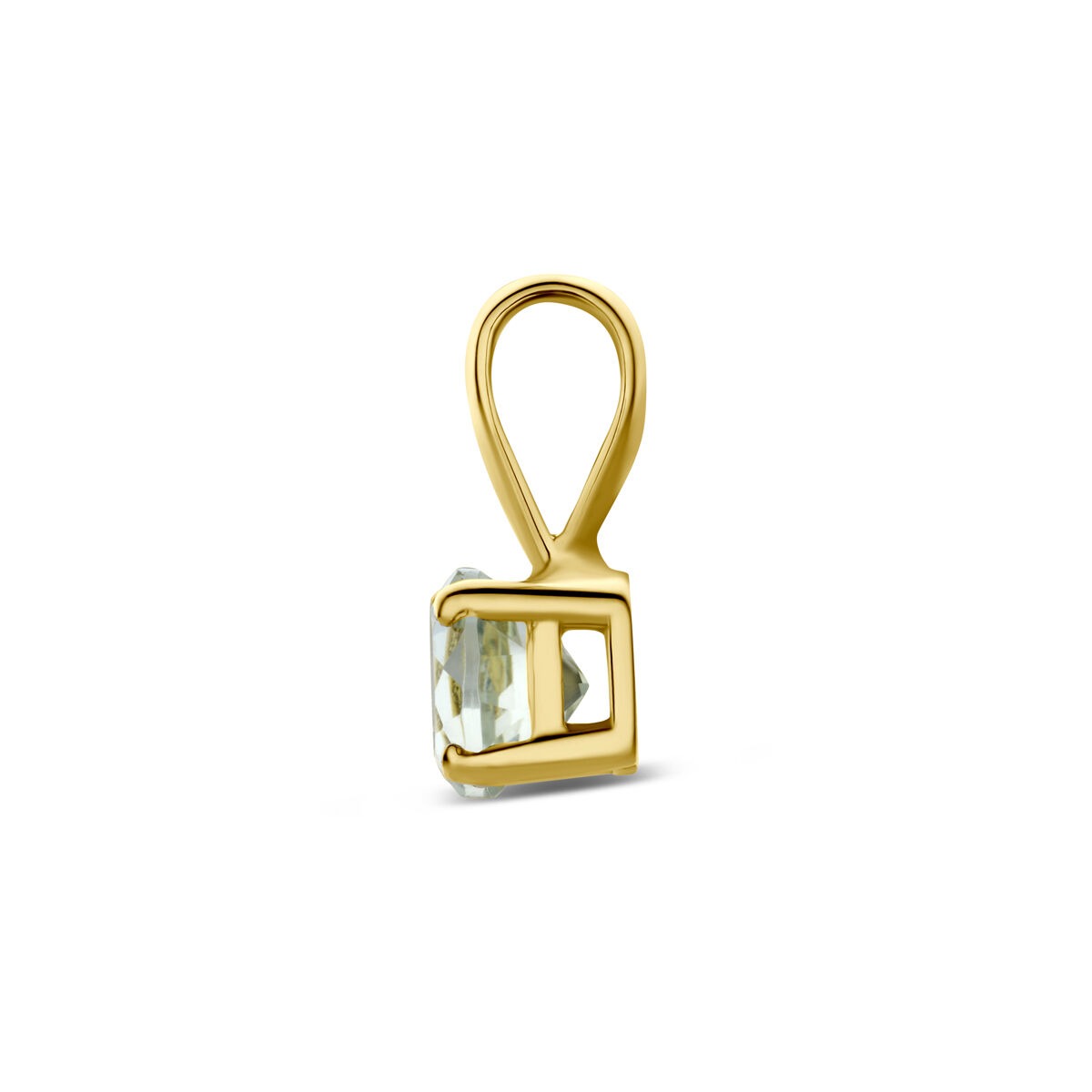 pendentif en or jaune 14k avec améthyste verte
