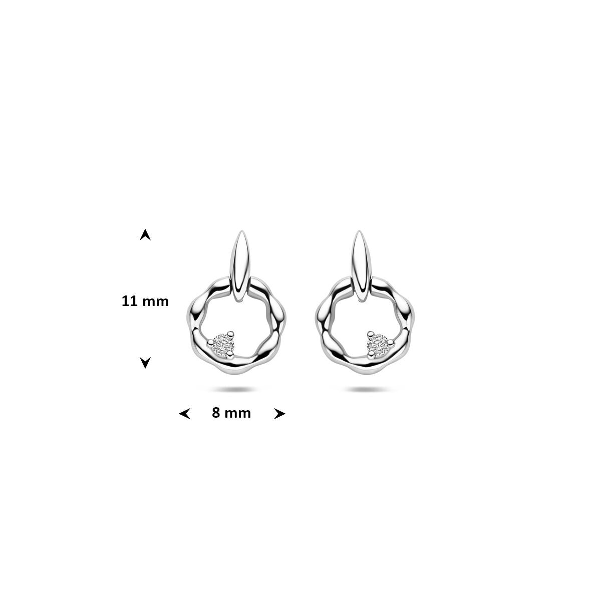 Boucles d'oreilles en argent rhodié avec zircone