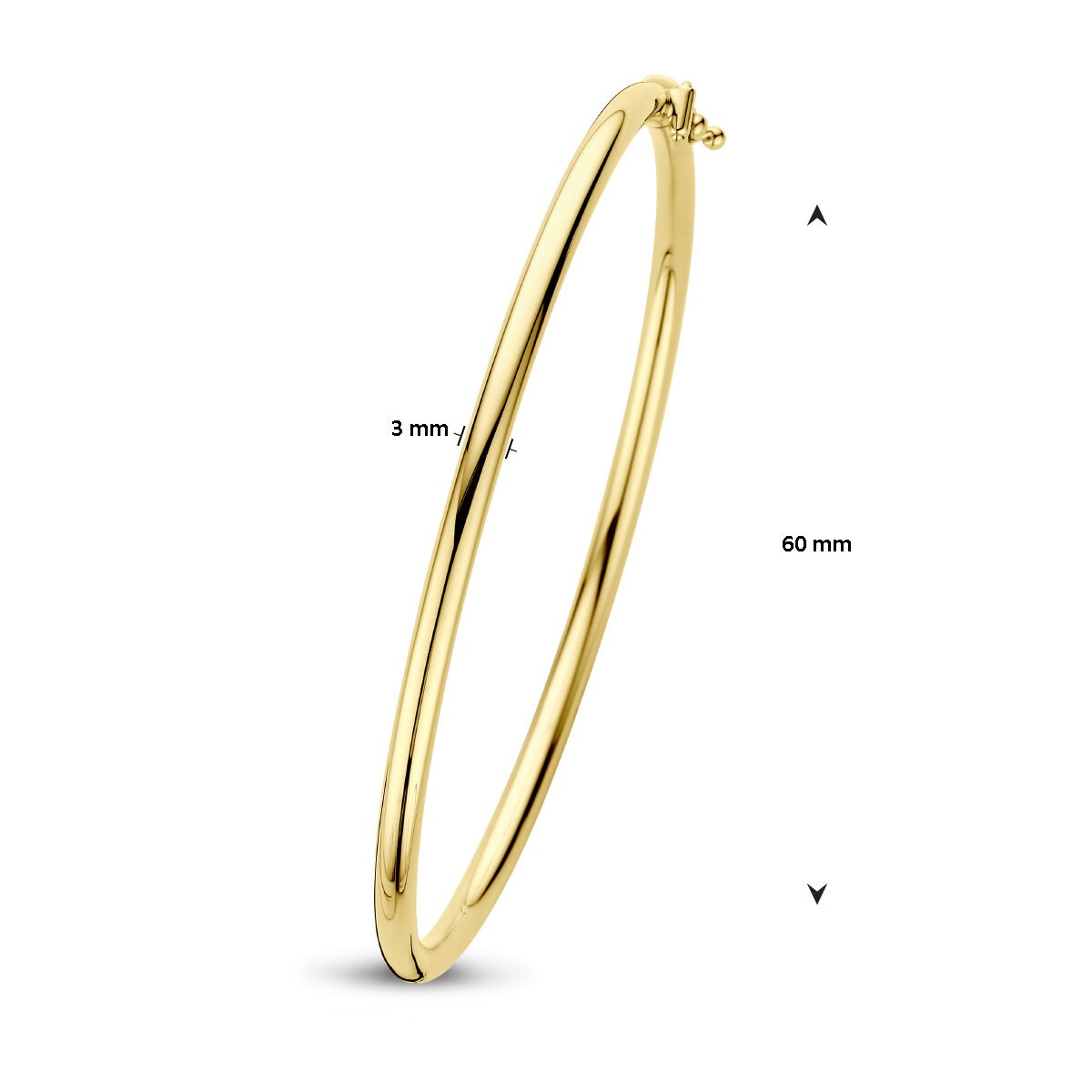 Bracelet bangle en or – 9k or jaune avec fermoir à charnière