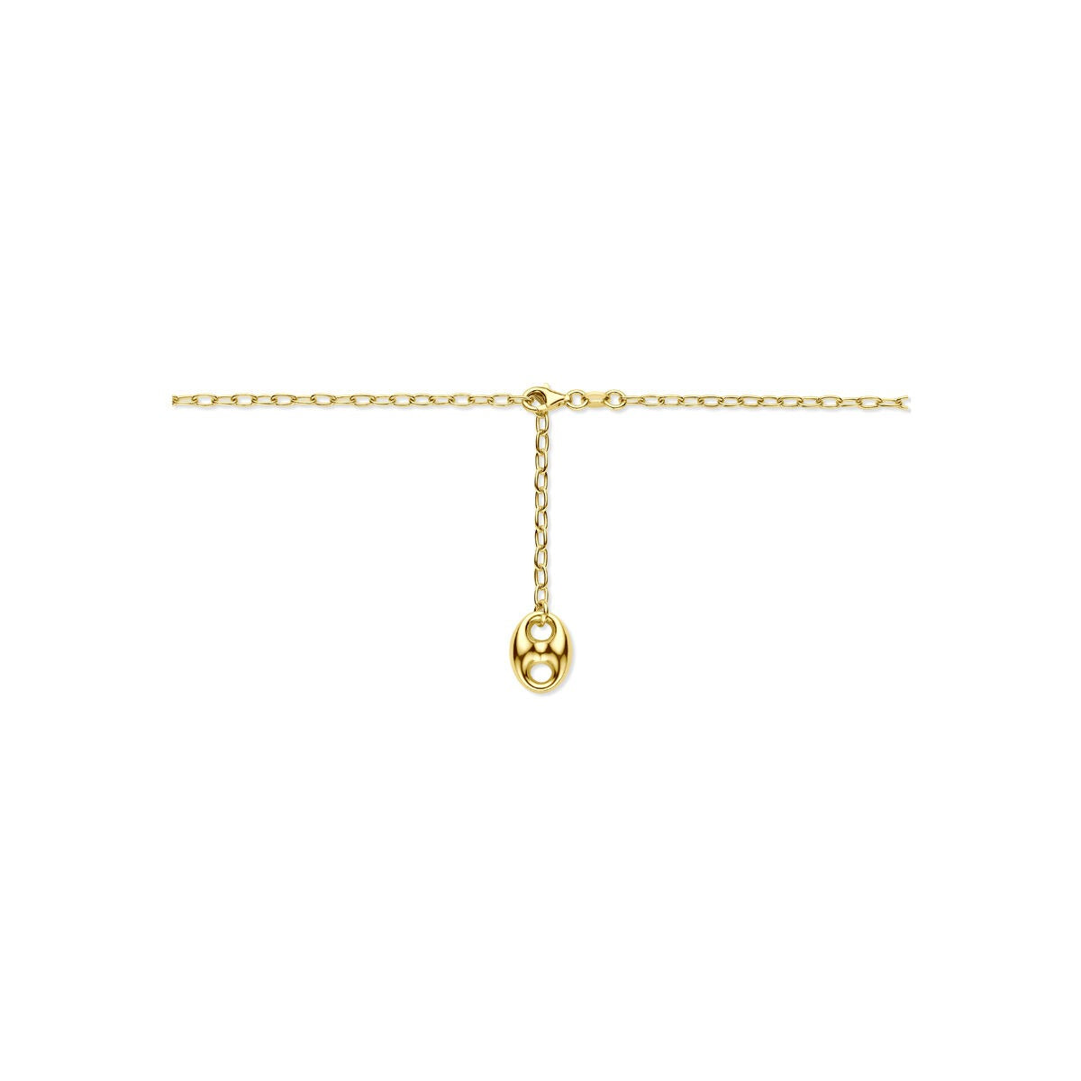Collier en argent 925 plaqué or avec pendentif grain de café