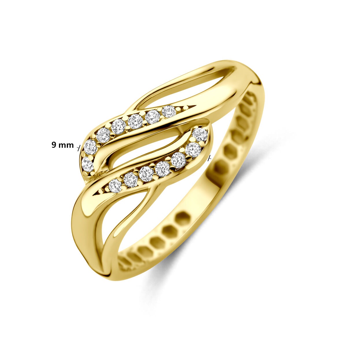 Bague pour femme en or jaune avec zircone – 14k or jaune