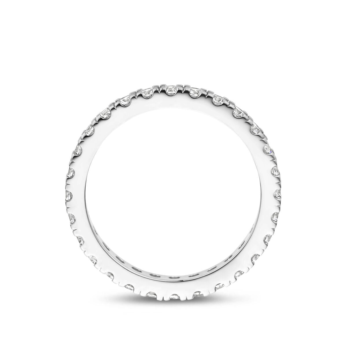 Bague en argent 925 rhodiée avec zircone 2.2 mm