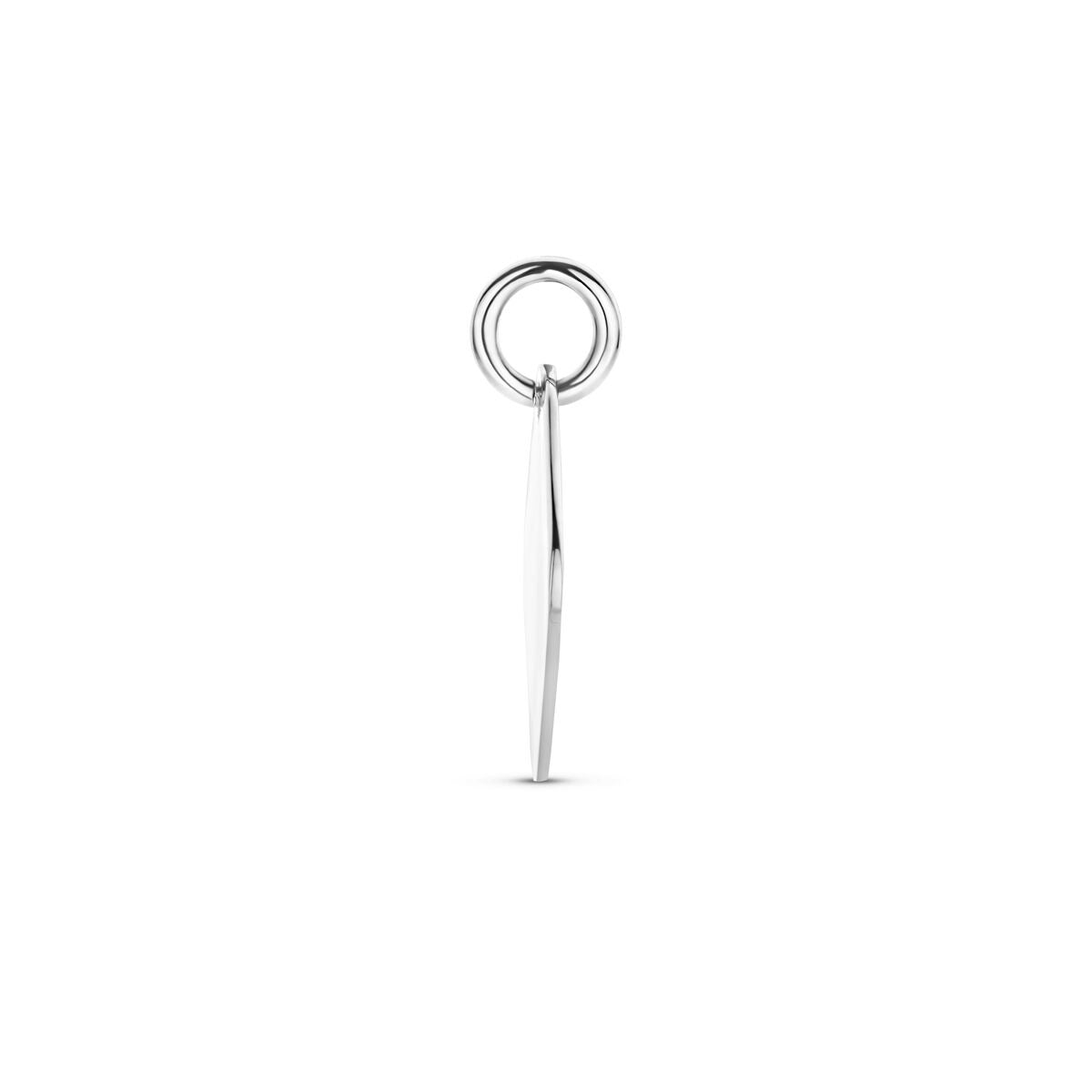 Pendentif gravé en argent rhodié carré 925