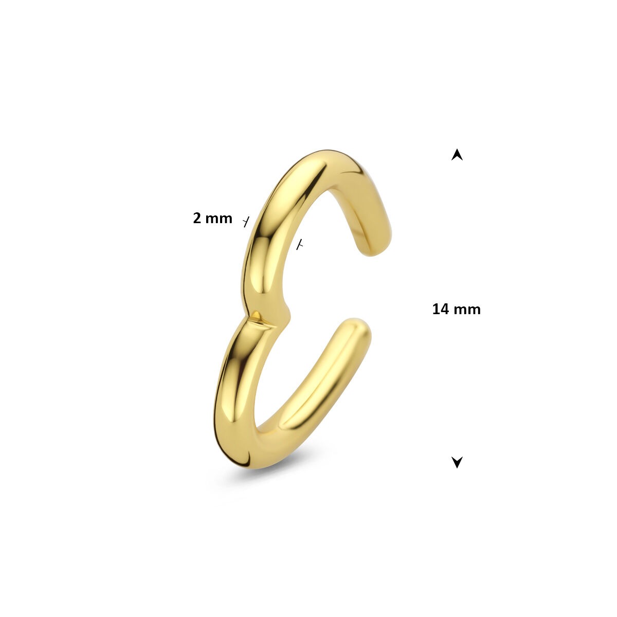 Ear cuff en forme de cœur en argent plaqué or