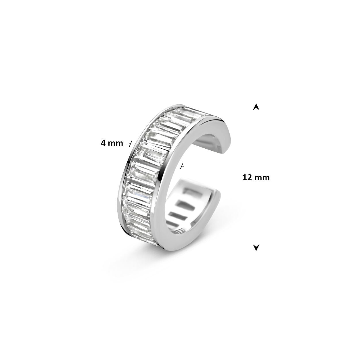 Boucle d'oreille en argent avec zircone – rhodié argent 925