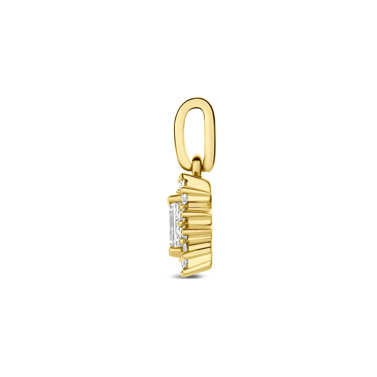 pendentif en or jaune 14k avec diamant cultivé en laboratoire