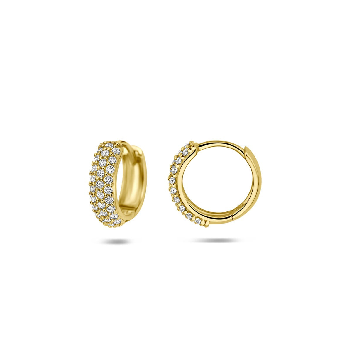 Créoles en or jaune 14k avec zircone