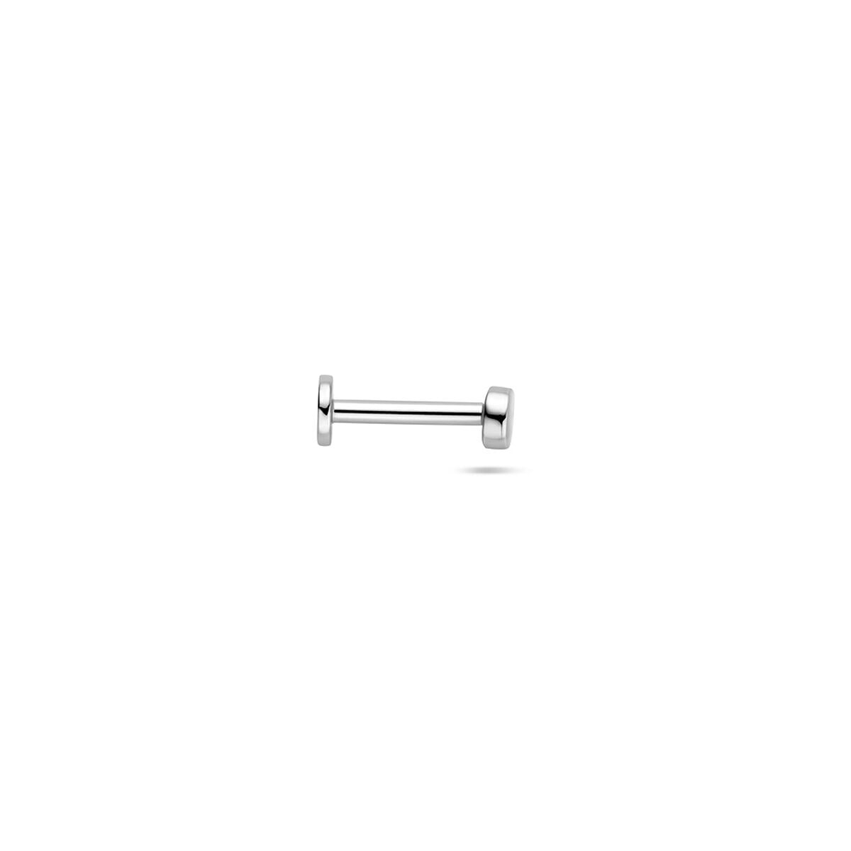 Piercing plat arrière rond en argent rhodié 925