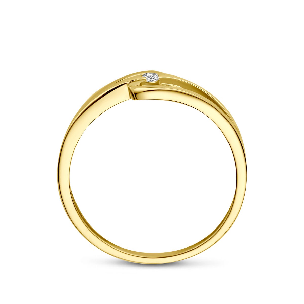 Bague en or jaune 14k avec zircone solitaire