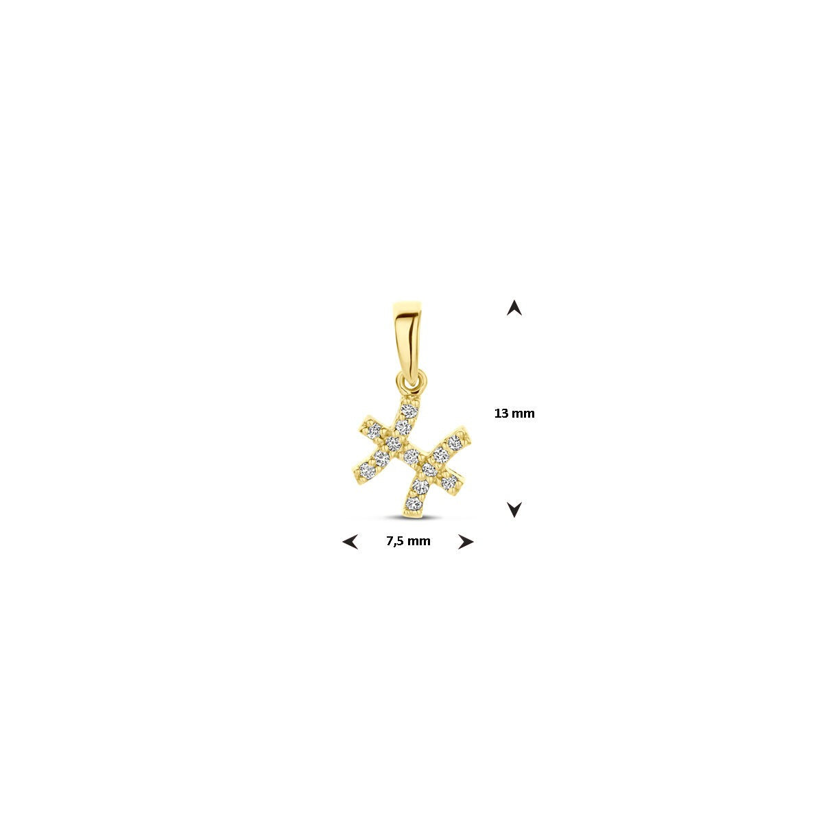 pendentif en or jaune 14k avec diamant