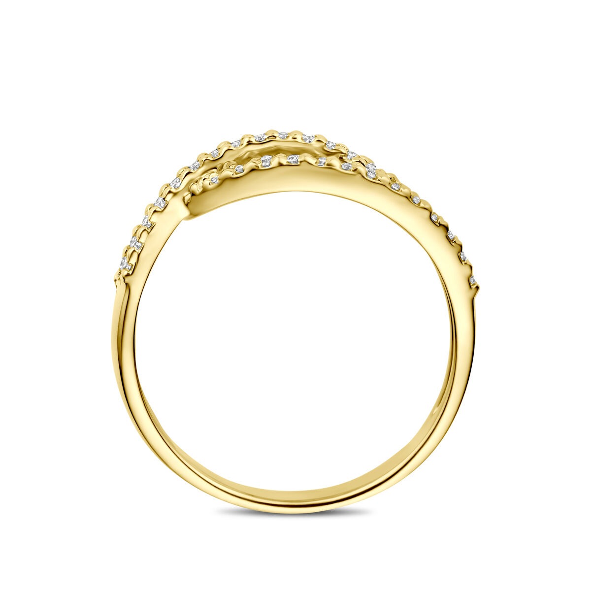 Bague en or jaune 14k avec diamant cultivé en laboratoire