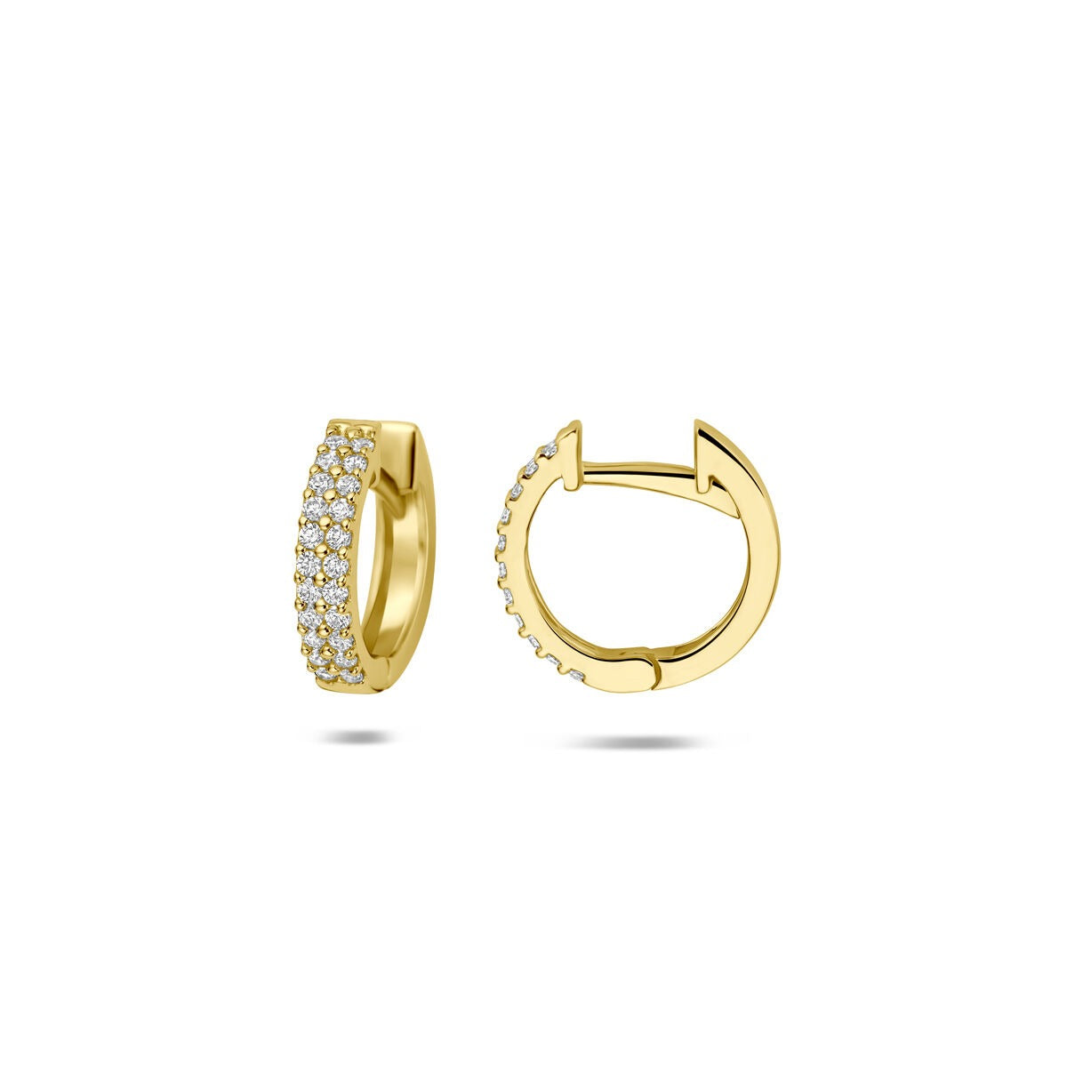 Créoles en or jaune 14k avec zircone