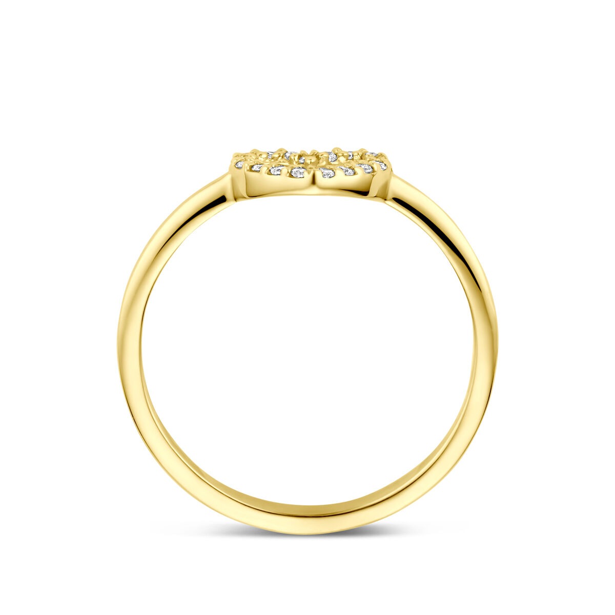 Bague pour femme en or avec cœur et diamant lab grown – or jaune 14k