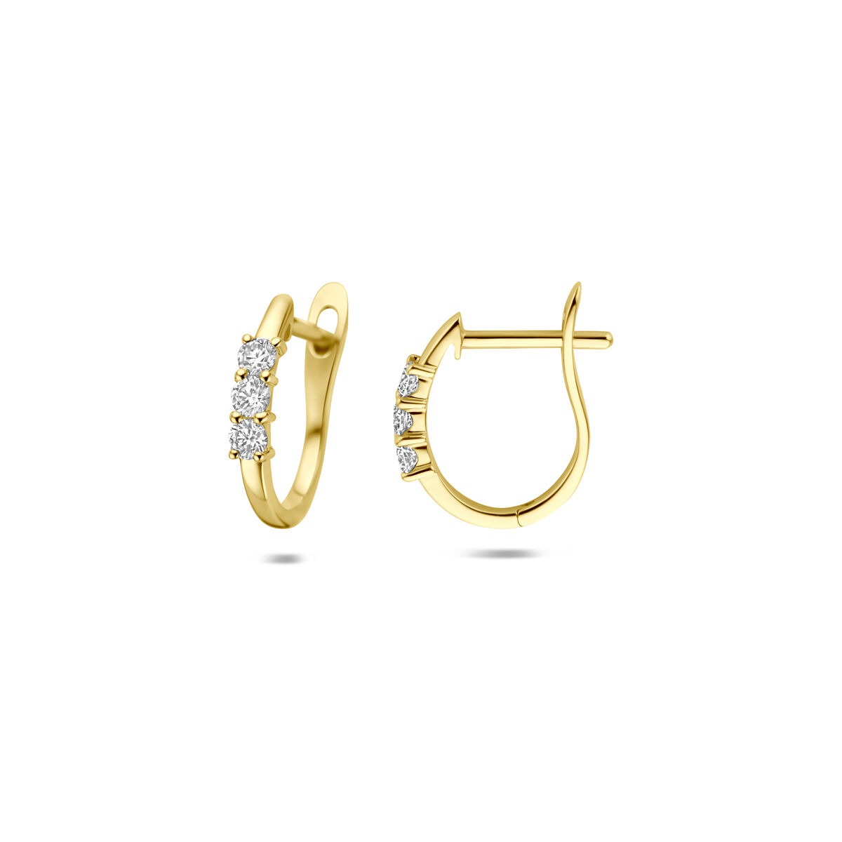 Créoles en or jaune 14k avec diamant