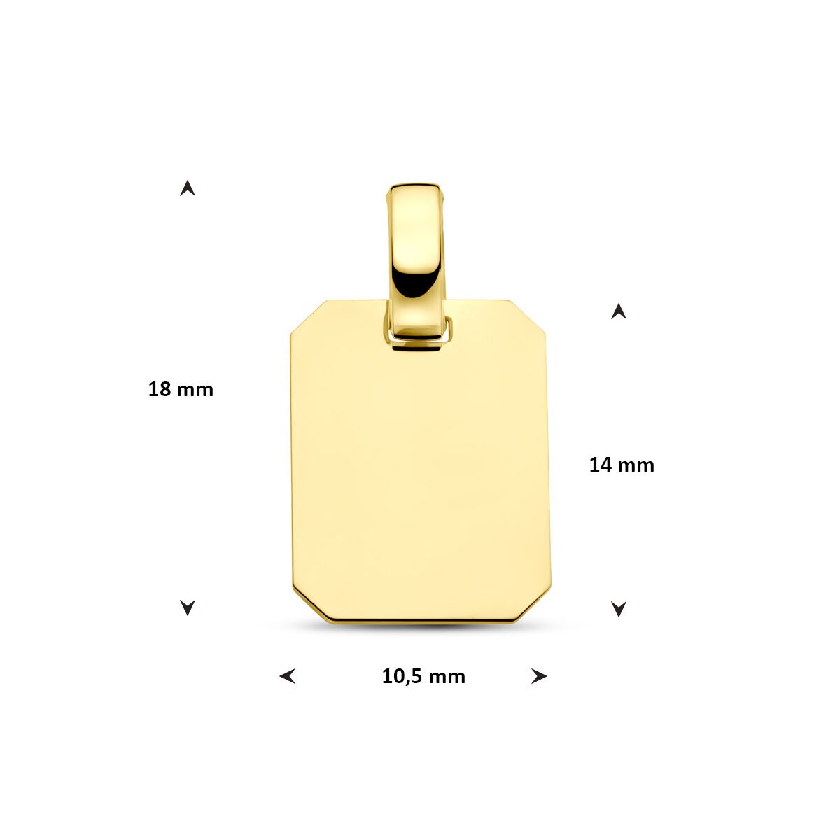pendentif à graver en or jaune 14k – pendentif rectangulaire pour femme avec une simplicité intemporelle
