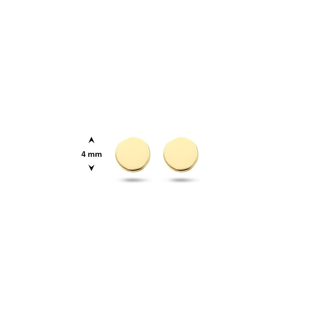 Gouden ronde oorknoppen – 14k, 4 mm poli afgewerkt