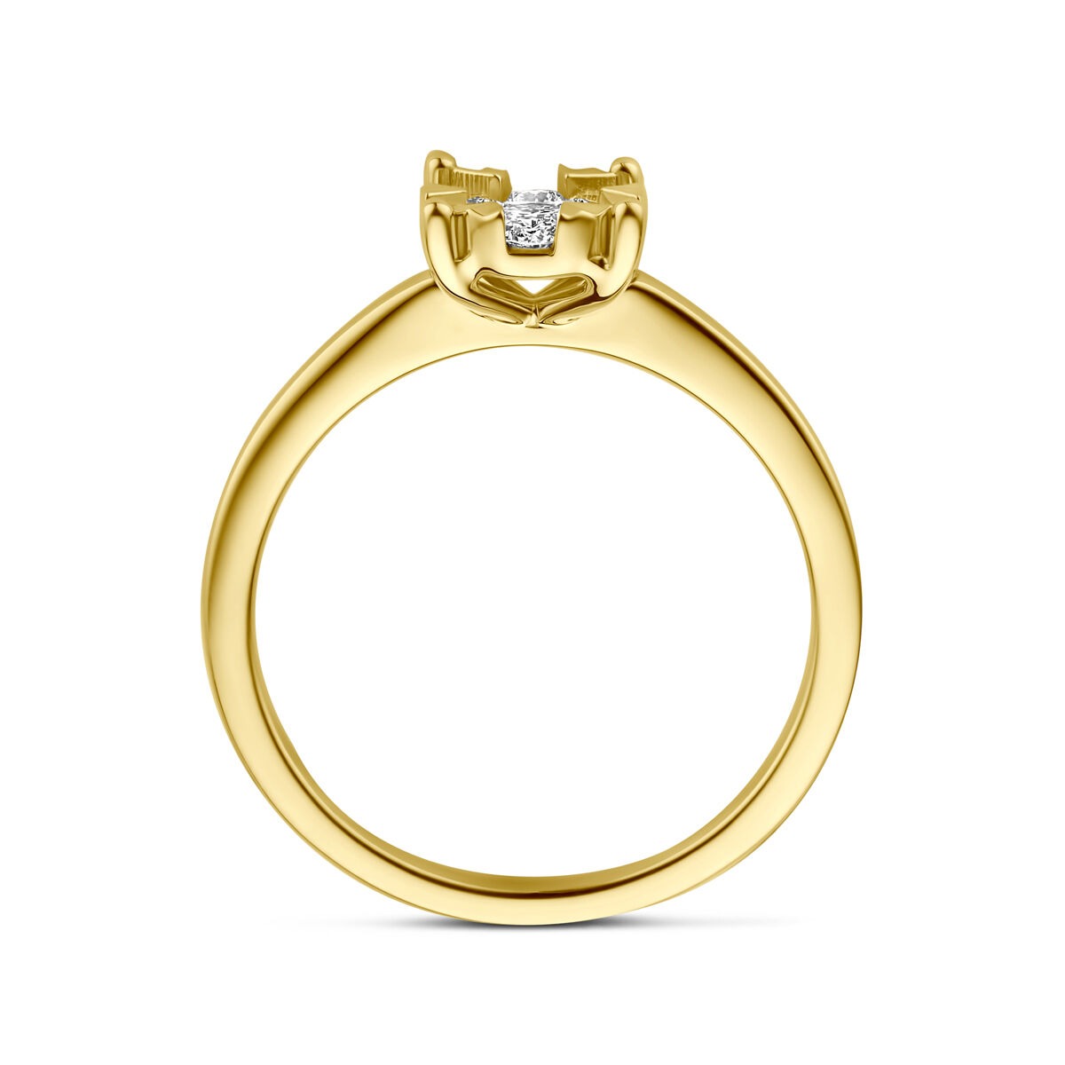 bague en or jaune 14k avec diamant cultivé en laboratoire