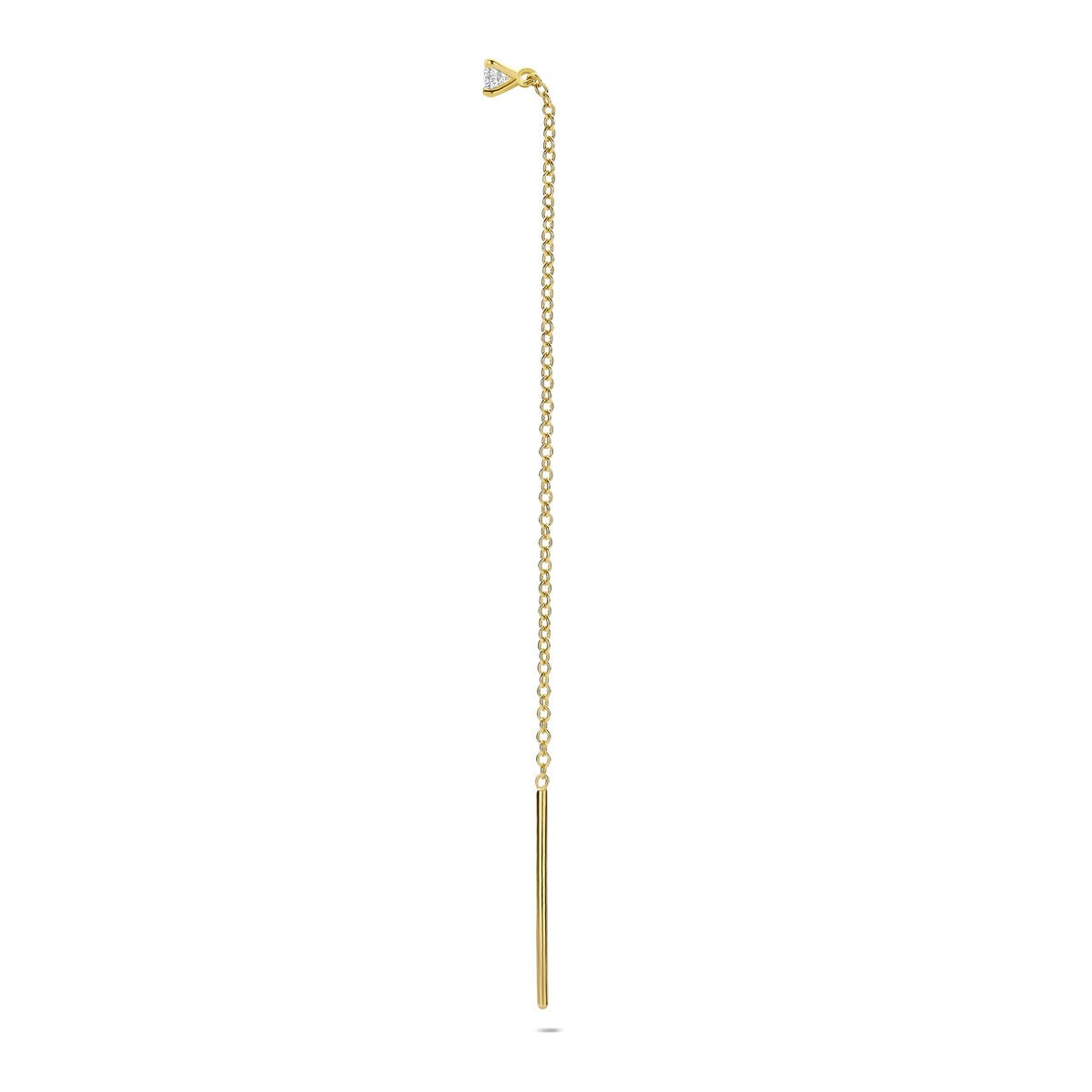 Boucle d'oreille à tirage en or jaune 14k avec diamant