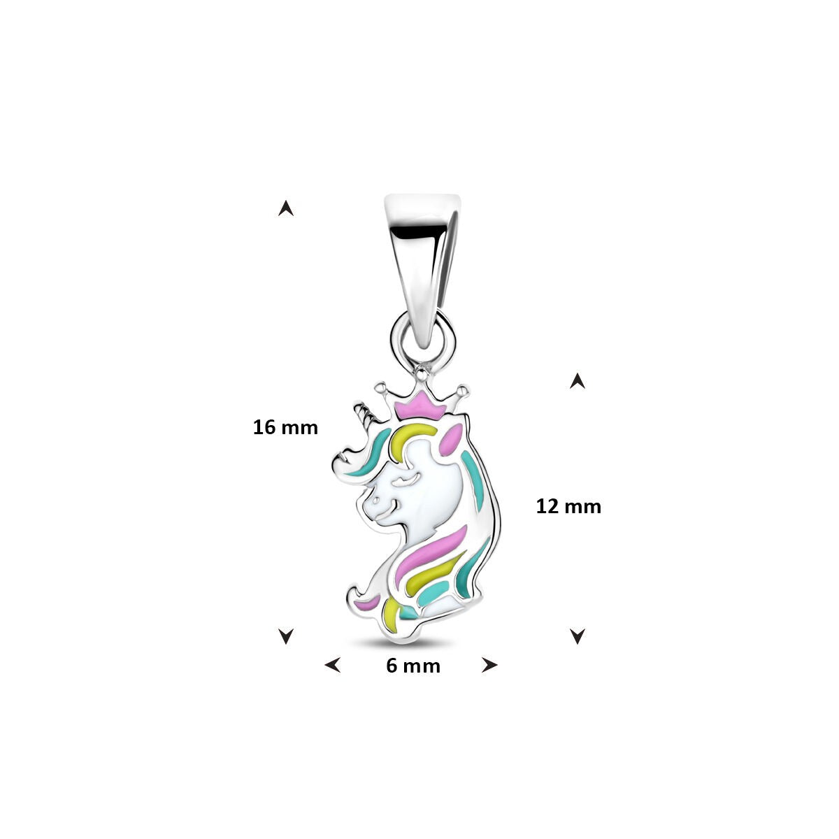 Pendentif argent pour enfant licorne 16 mm