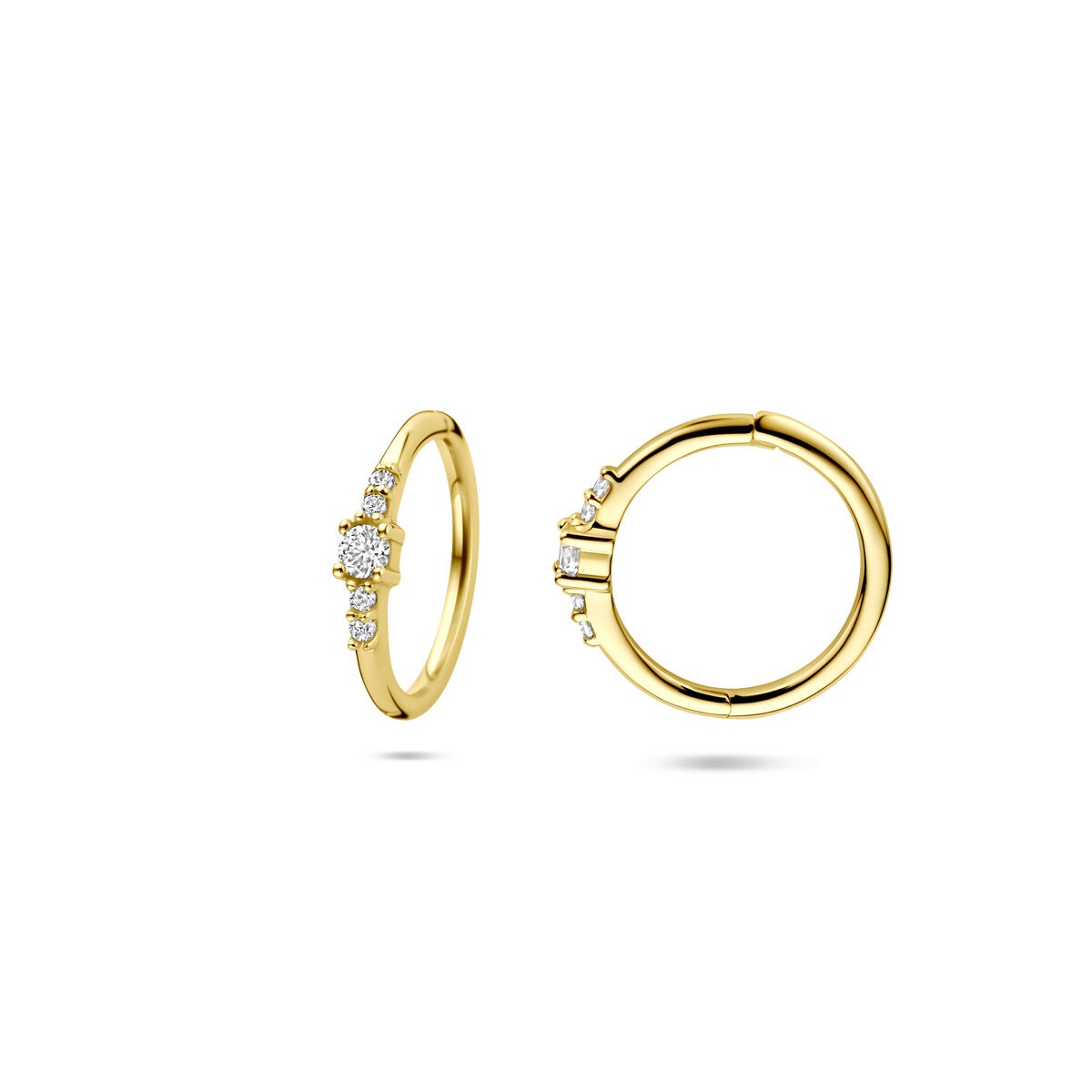 Créoles en or pour femme 14k avec zircone