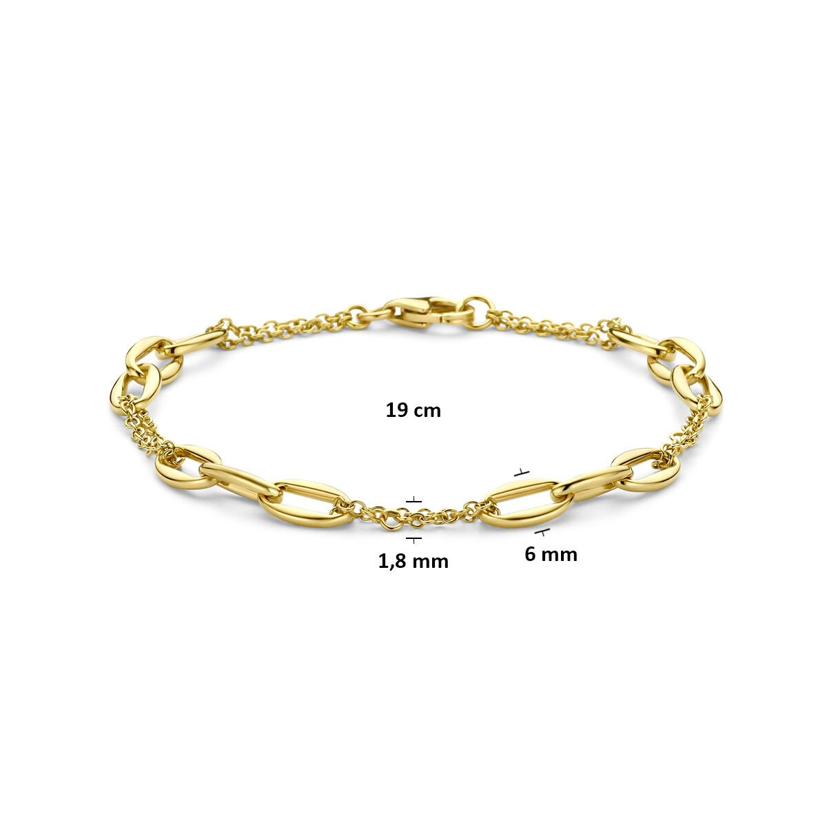 Bracelet en acier inoxydable plaqué or jaune à maillons ancre