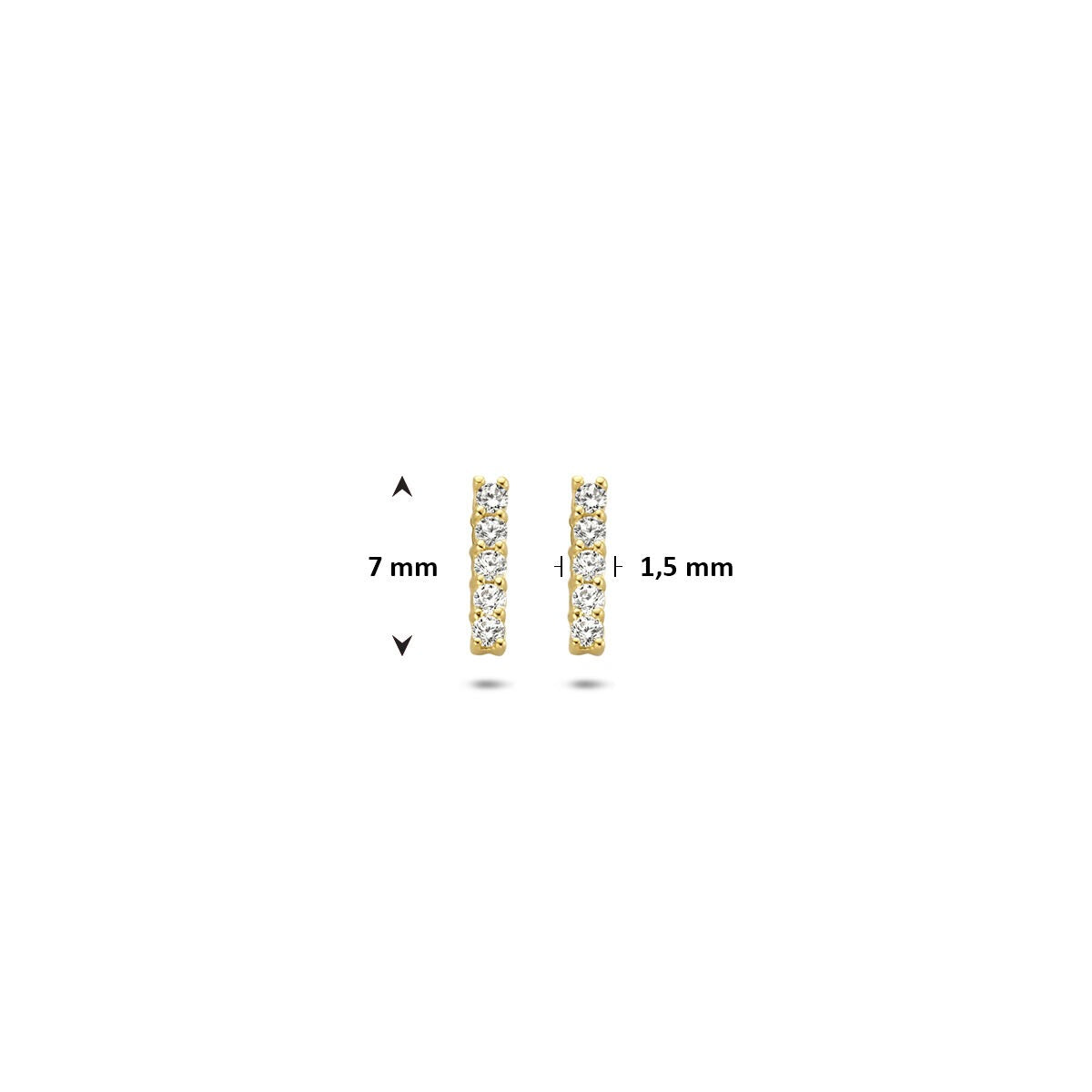 Puces d'oreilles en or avec zircone – 14k