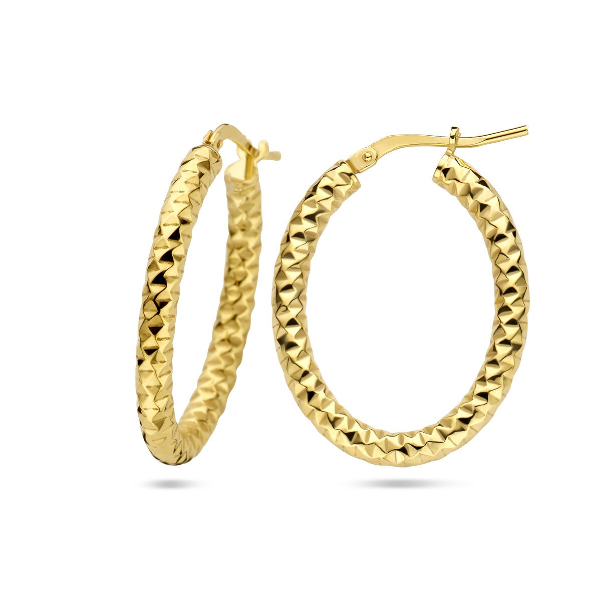Créoles en Argent Plaqué Or – 29,5 mm de Haut
