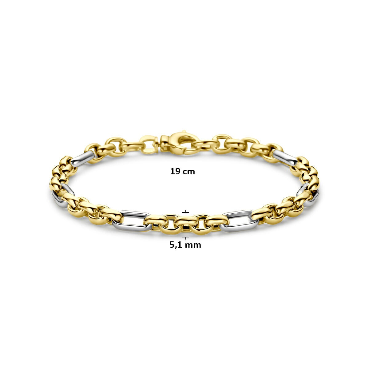 bracelet en or bicolore 14k ancre