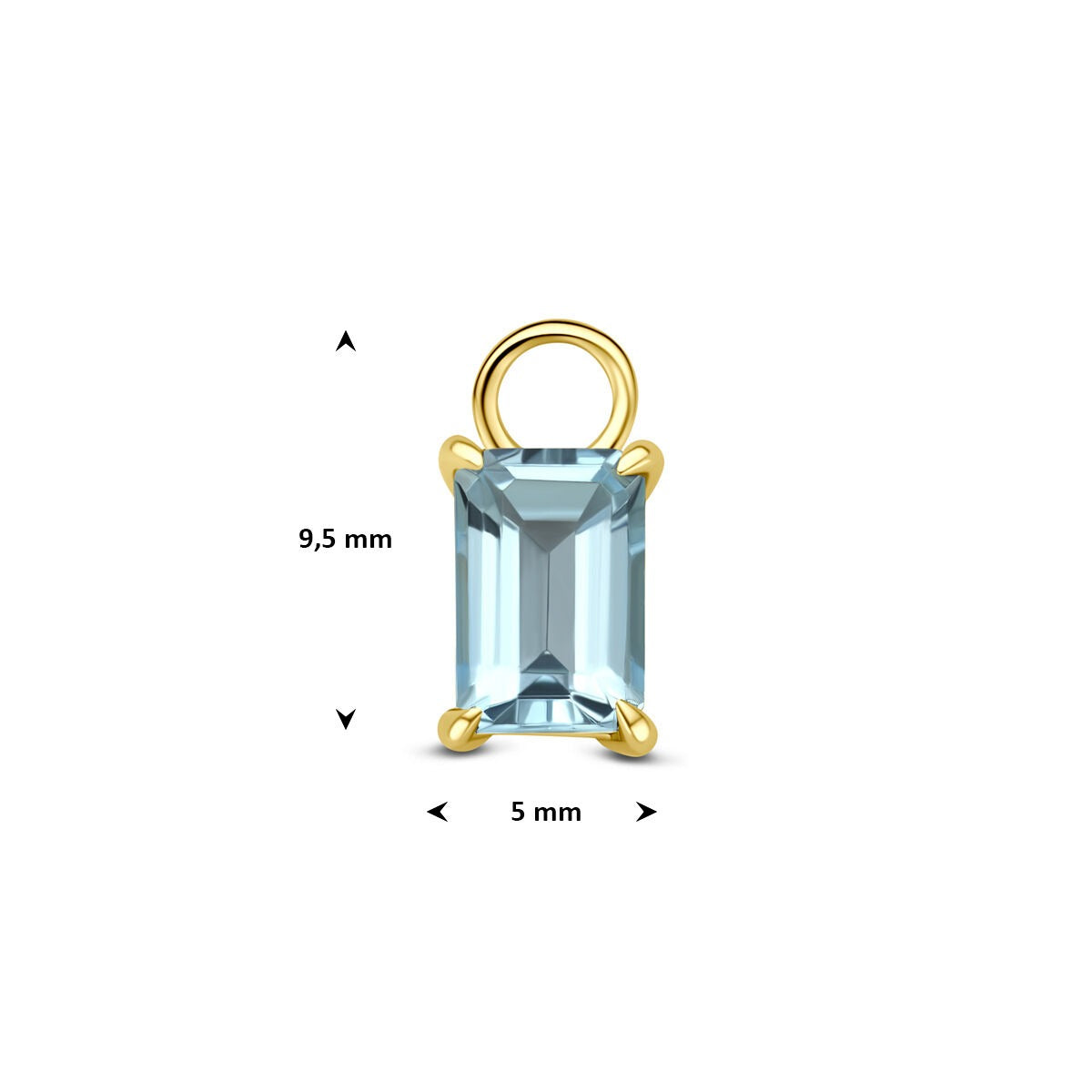 pendentif en or jaune 14k avec topaze bleue