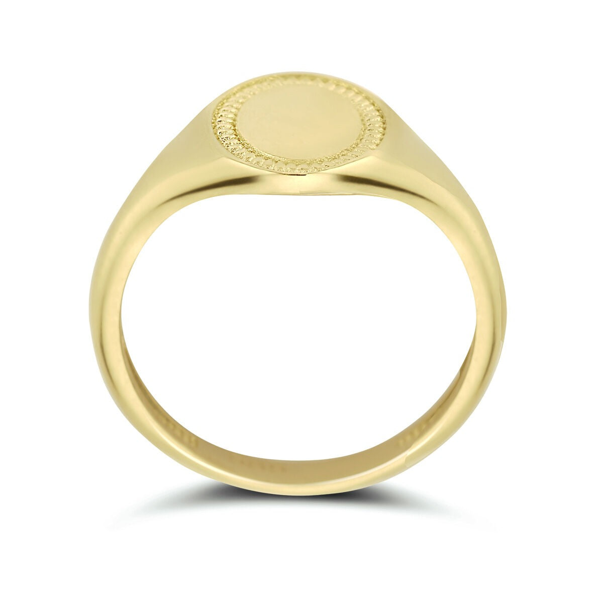 Bague chevalière ovale en or jaune 9k